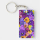 Search for pansy flower key rings Colourful
