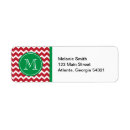 Search for red chevron return address labels Zigzag