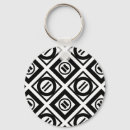 Search for geometrical pattern key rings Black and white