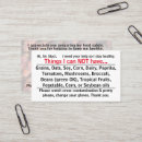 Search for allergy business cards Soy