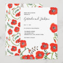 Search for red poppies wedding invitations Chic