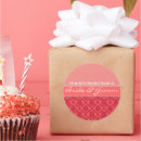 Search for raspberry wedding stickers Damask