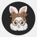 Search for leopard face stickers Cute bunny