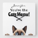 Search for siamese cat clocks Kitty