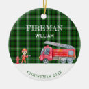 Search for blue truck christmas tree decorations Fire engine