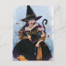 Search for witch pumpkin postcards Cat