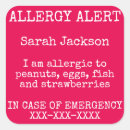 Search for emergency contact stickers Allergic