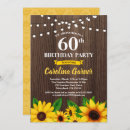 Search for sunflower 60th birthday invitations Party