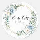 Search for blue floral wedding stickers Eucalyptus