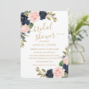 Search for navy and pink bridal shower invitations Floral