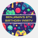 Search for gamer birthday party stickers Retro
