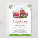 Search for red tractor baby shower invitations For her