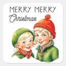 Search for retro elf stickers Merry christmas