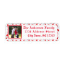 Search for red and white snowflakes return address labels Merry christmas