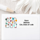 Search for teal and grey return address labels Blue