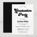 Search for black graduation invitations Bold typography