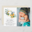 Search for sunflowers christening invitations Watercolor