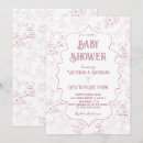 Search for toile baby shower invitations Pink and white