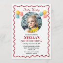 Search for balloons 30th birthday invitations Dirty thirty
