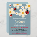 Search for ladybug 1st birthday invitations Flower