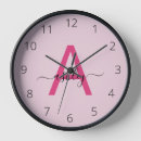 Search for hot pink clocks Monogrammed