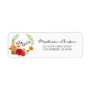 Search for flower wreath return address labels White