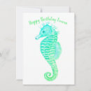 Search for seahorse birthday invitations Green