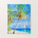 Search for tropical beach puzzles Watercolor