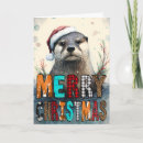 Search for otter christmas cards Watercolor