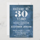 Search for blue 30th birthday invitations Cheers to 30 years