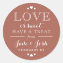 Search for love is sweet wedding stickers Round