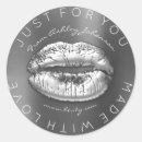 Search for silver lips stickers Kiss