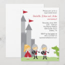 Search for princess and knight party invitations Twins