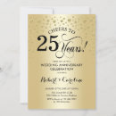 Search for 25th anniversary celebration invitations Gold foil
