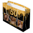 Search for 50th birthday gift bags Black and gold