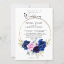 Search for royal blue and pink wedding invitations Botanical