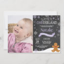 Search for wonderland 1st birthday invitations Winter onederland
