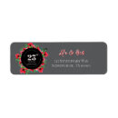 Search for black circle return address labels Red