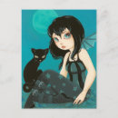 Search for gothic cat postcards Fairy