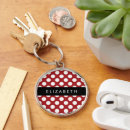 Search for red polka key rings Pattern of dots