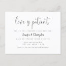 Search for love is patient wedding invitations Typography