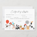 Search for pet adoption certificate Puppy birthday party