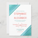Search for teal and coral wedding invitations Stylish