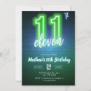Search for eleventh birthday invitations Neon