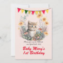 Search for kitty 1st birthday invitations Girl