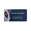 Search for tree heart return address labels Vintage