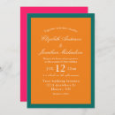 Search for teal and orange wedding invitations Colourful