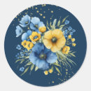 Search for navy blue and yellow wedding stickers Watercolor