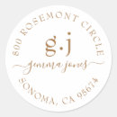 Search for simple monogram return address labels Modern