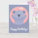 Search for koala bear birthday cards Pink